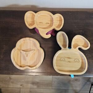 Bamboo Bamboo Kids Eating Plates with Suction Bottom